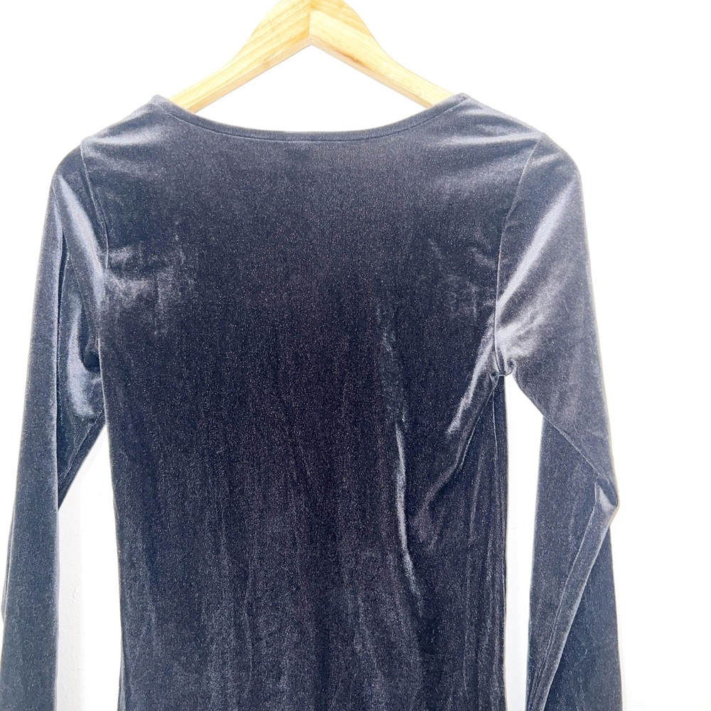 Old Navy velvet black jack long sleeve square neck bodysuit new - Picture 10 of 11